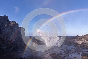 Double rainbow over Nakalele blowhole.