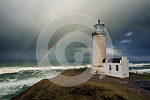 Double Rainbow over North Head Lighthouse