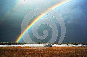 Double rainbow over the north sea