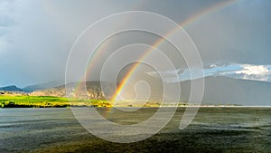 Double rainbow over Osoyoos Lake in the Okanagen Valley