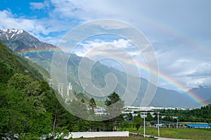 Double rainbow over Tibet Bomi county