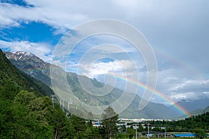 Double rainbow over Tibet Bomi county