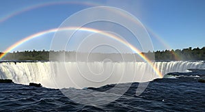 Double Rainbow over Waterfall