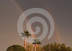 Double rainbow at sunset