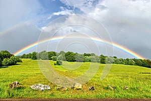 Double rainbow after a thunderstorm