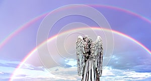 Double rainbows God`s promise of love, care, support, and protec