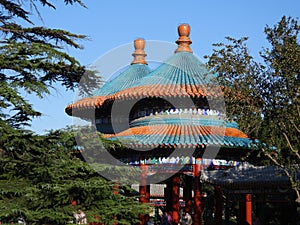 Double-ring-shaped longevity pavilion photo