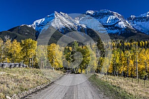 Double RL Ranch near Ridgway, Colorado USA with the Sneffels Range in the San Juan Mountains photo