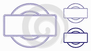 Double Round and Rectangle Frame Vector Mesh Wire Frame Model and Triangle Mosaic Icon