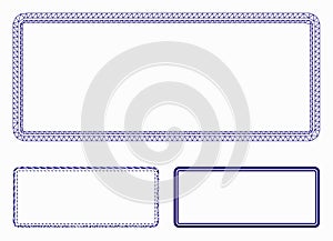 Double Rounded Rectangle Frame Vector Mesh Network Model and Triangle Mosaic Icon