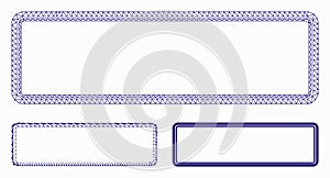 Double Rounded Rectangle Frame Vector Mesh Wire Frame Model and Triangle Mosaic Icon