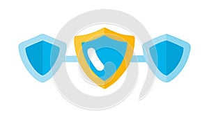 Double Shield Security Icon, Protection and Data Safety, vector design Generative AI