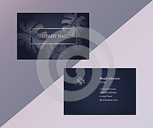 Double-sided business card in graphite color