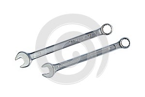 Double sided combination wrench isolated.