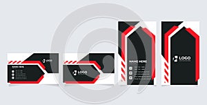 Double-sided creative business card template. Portrait and landscape orientation. Horizontal and vertical