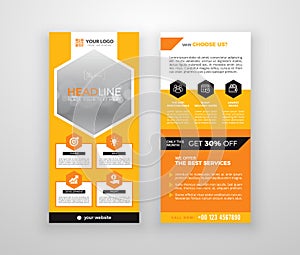 Double-sided DL flyer design. Brochure or flyer template.