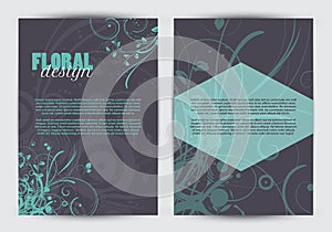 Double sided floral design flyer template