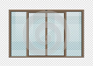 Double sliding glass doors with automatic motion sensor. vector design.