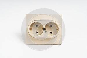 Double socket insulated on a white background.