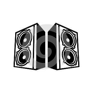 Double Speaker Boom Back to Back Vector Symbol Graphic Design