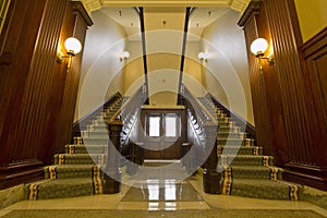 Double Staircase in Foyer