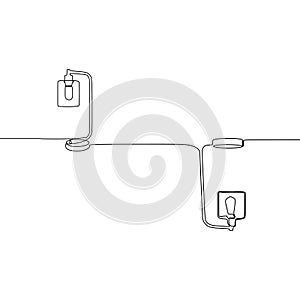 double standing candle lamps one line floor lamp light icon silhouette for home appliance indoor furniture. Vector flat isolated
