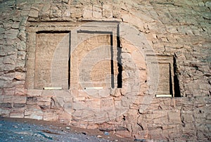 Double Stela of Setau with Ramesses II Smiting Prisoners in Abu Simbel