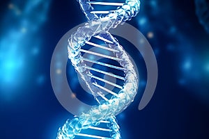 Double stranded DNA and bokeh background . Created by generative AI photo