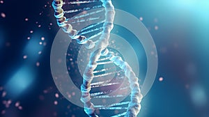 Double stranded DNA and bokeh background . Created by generative AI