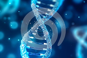 Double stranded DNA and bokeh background . Created by generative AI