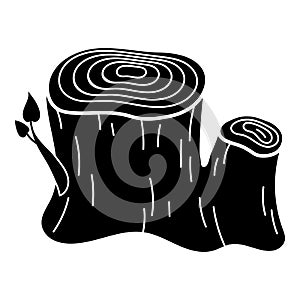 Double stump icon, simple style