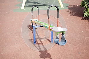 Double swing balancers for children on playground