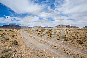 Double track dirt road through the Utah West Desert