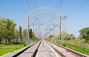 Double-track electrified railway line