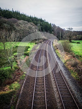 Double trains tracks in cornwall