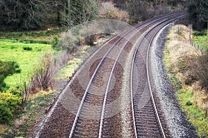 Double trains tracks in cornwall