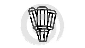 double-triple curling irons line icon animation