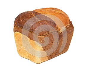 Double white brown bread tasty isolated on the white background