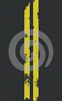 Double yellow line road background