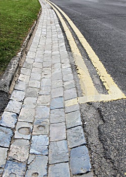 Double Yellow Lines & Brick Drainage Channel