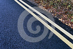 Double Yellow No Parking Lines Tarmac