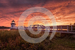 Doubling Point Lighthouse Walkway Dramatic Sunset