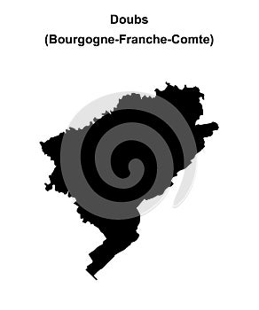 Doubs outline map
