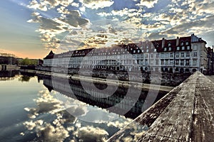 Doubs river and Besancon downtown