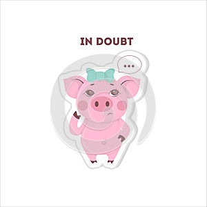 In doubt pig sticker. photo
