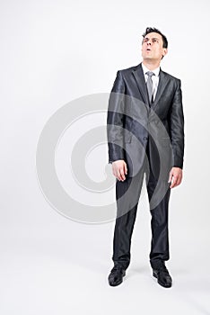 Doubting man in suit