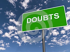 Doubts road sign