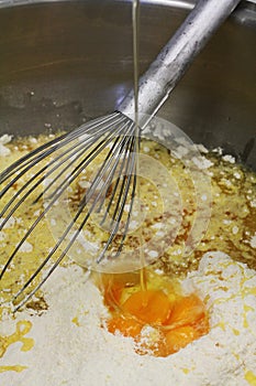 Dough beating with mixer