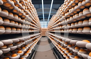 dough booths,baked rolls on the shelves in the bakery store,preparation for baking bakery products