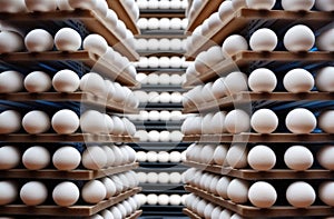 dough booths,baked rolls on the shelves in the bakery store,preparation for baking bakery products